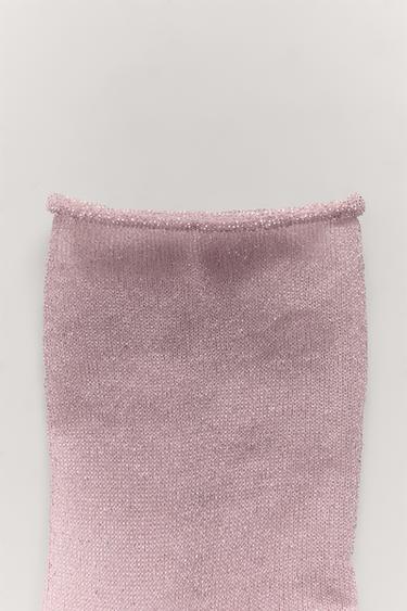 Zara 兩雙裝中筒閃亮襪 - 粉紅色
