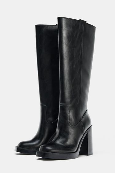BOTTES HAUTES À TALONS - Noir de Zara - Image 3