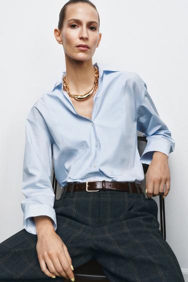 Zara 100% 真皮方扣腰帶 - 棕色