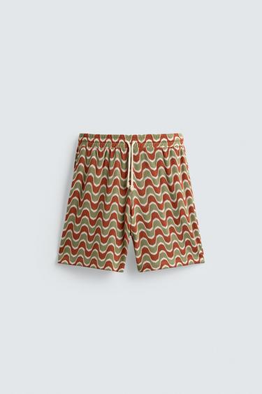 BERMUDA JACQUARD GÉOMÉTRIQUE - orange-vert de Zara - Image 6
