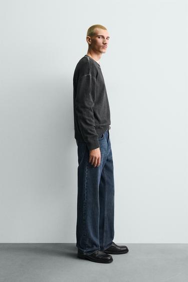 WASHED TEXTURED JUMPER - Black by Zara - Image 3