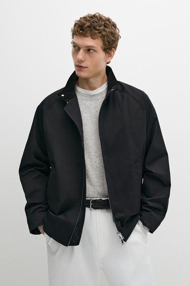 Zara Bomber jacket with collar detail - Dark navy