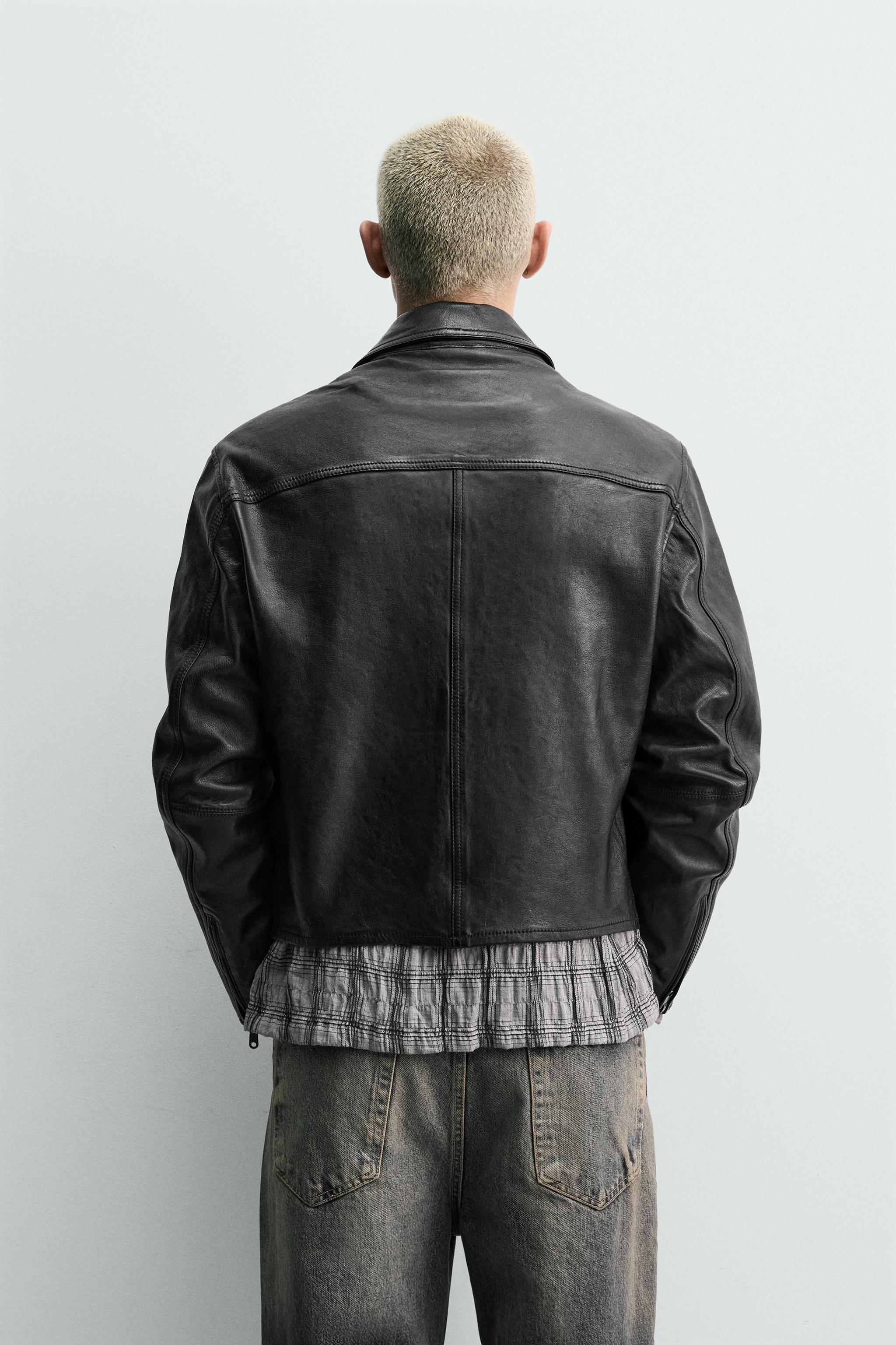 CROPPED NAPA LEATHER JACKET