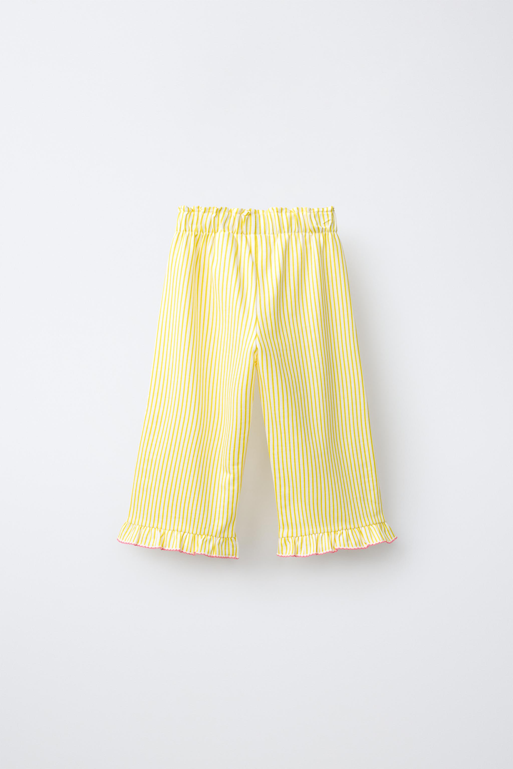 CONTRASTING STRIPE PANTS — Yellow