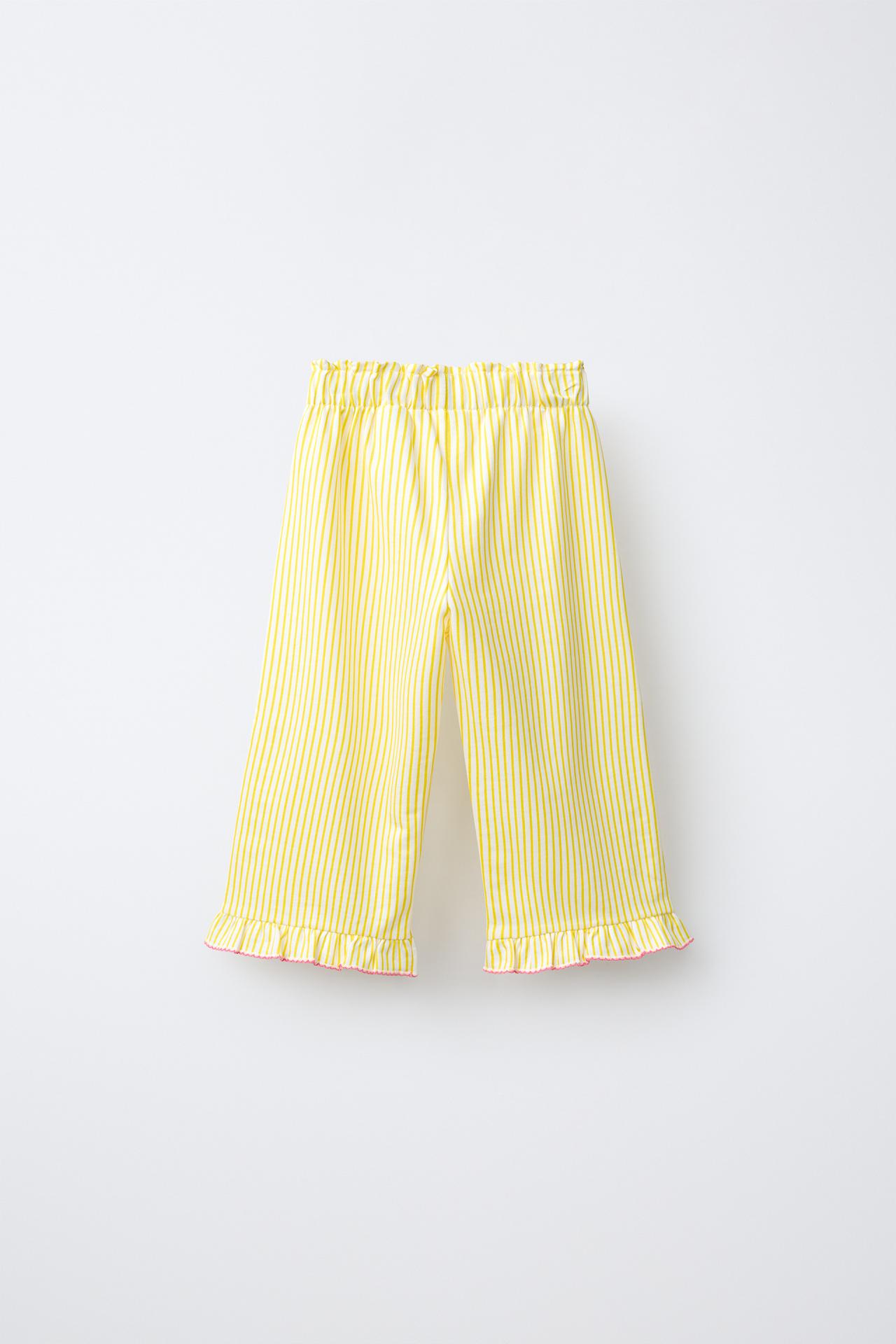 CONTRASTING STRIPE PANTS — Yellow