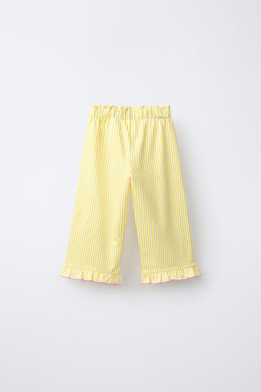 CONTRASTING STRIPE PANTS — Yellow 2