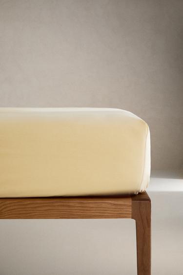 CHILDREN'S PLAIN COTTON FITTED SHEET - Blue by Zara