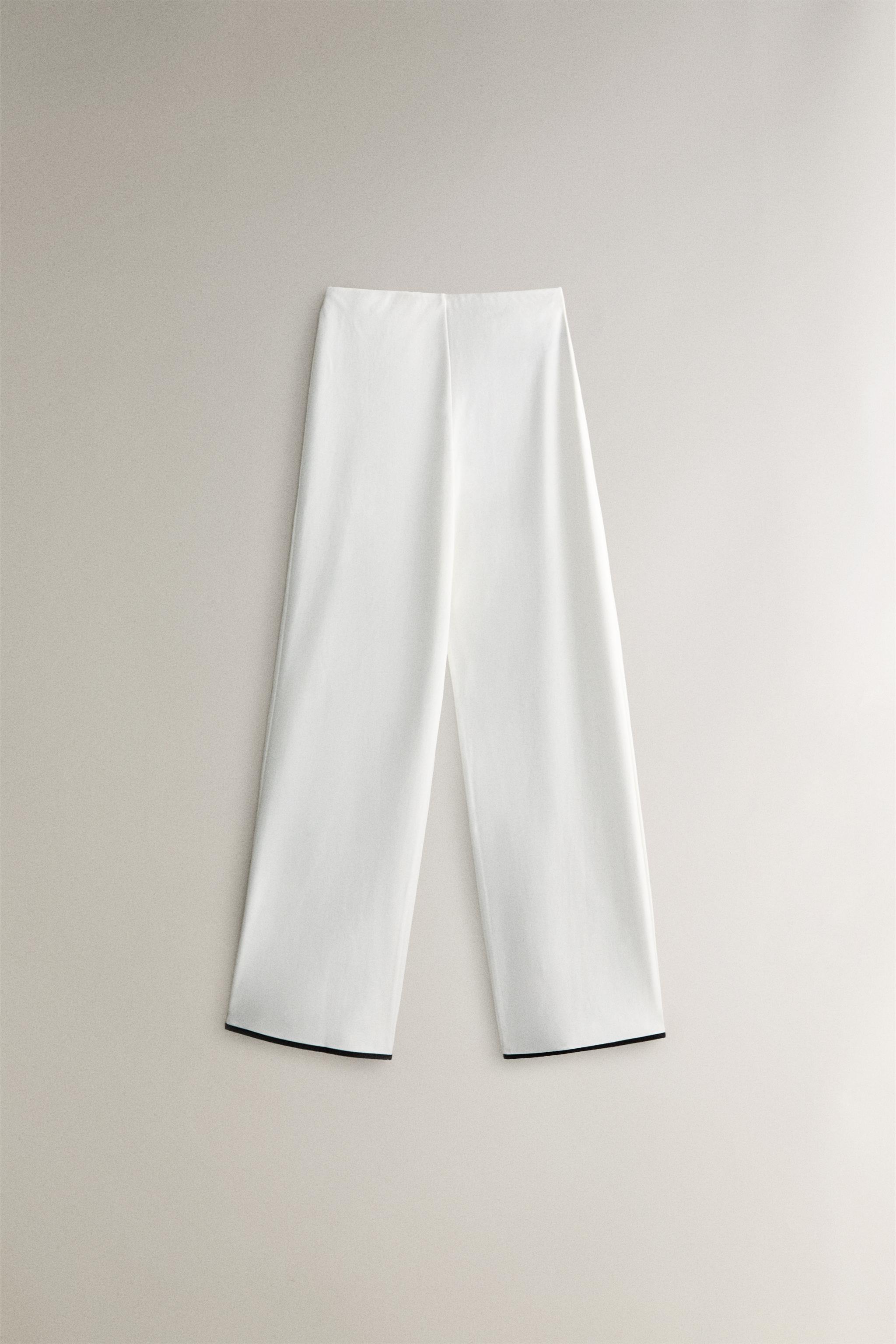 Haut Zara Blanc Cassé à Broderie élaborée - Taille S - Coton, Manches Courtes - Occasion Très Bon état