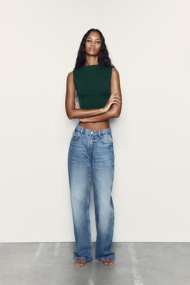 ТОП С ВОРОТНИКОМ-СТОЙКОЙ БЕЗ РУКАВОВ — ЗЕЛЕНЫЙ от Zara — изображение 0