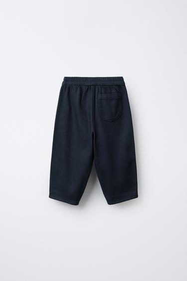 PANTALON DOUX AU TOUCHER AVEC BOUTONS - Bleu marine de Zara - Image 1