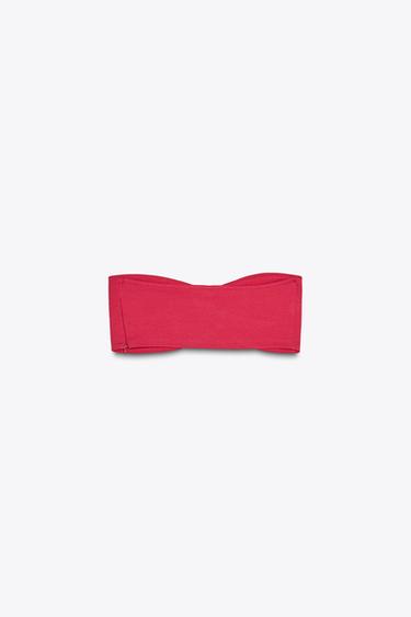 INTERLOCK BANDEAU TOP - Fuchsia by Zara - Image 3