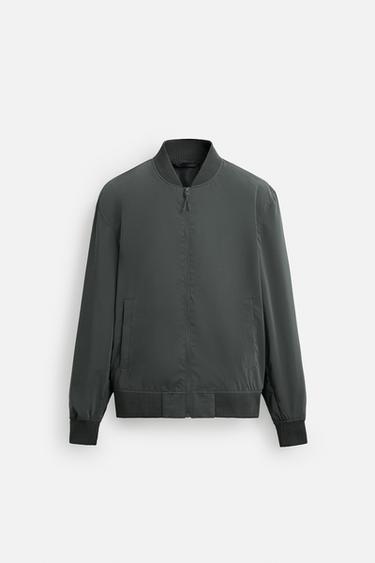 CAZADORA BOMBER LIGERA - Gris antracita de Zara