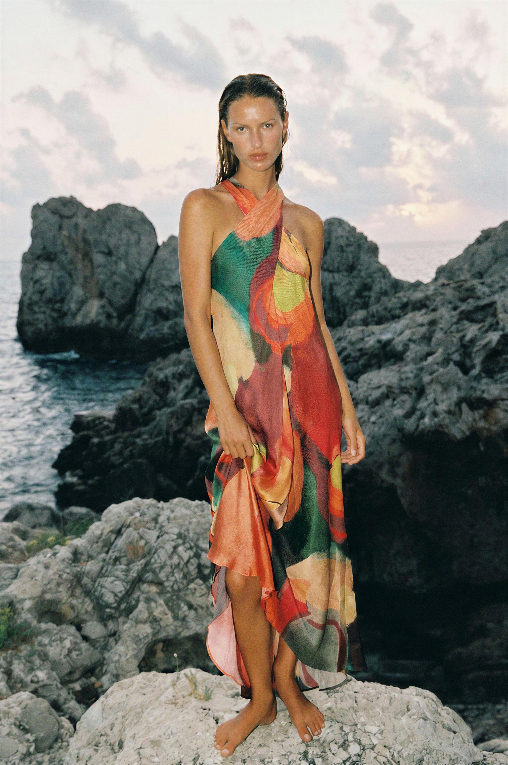 Женские платья Zara PRINTED MAXI DRESS — фото 5