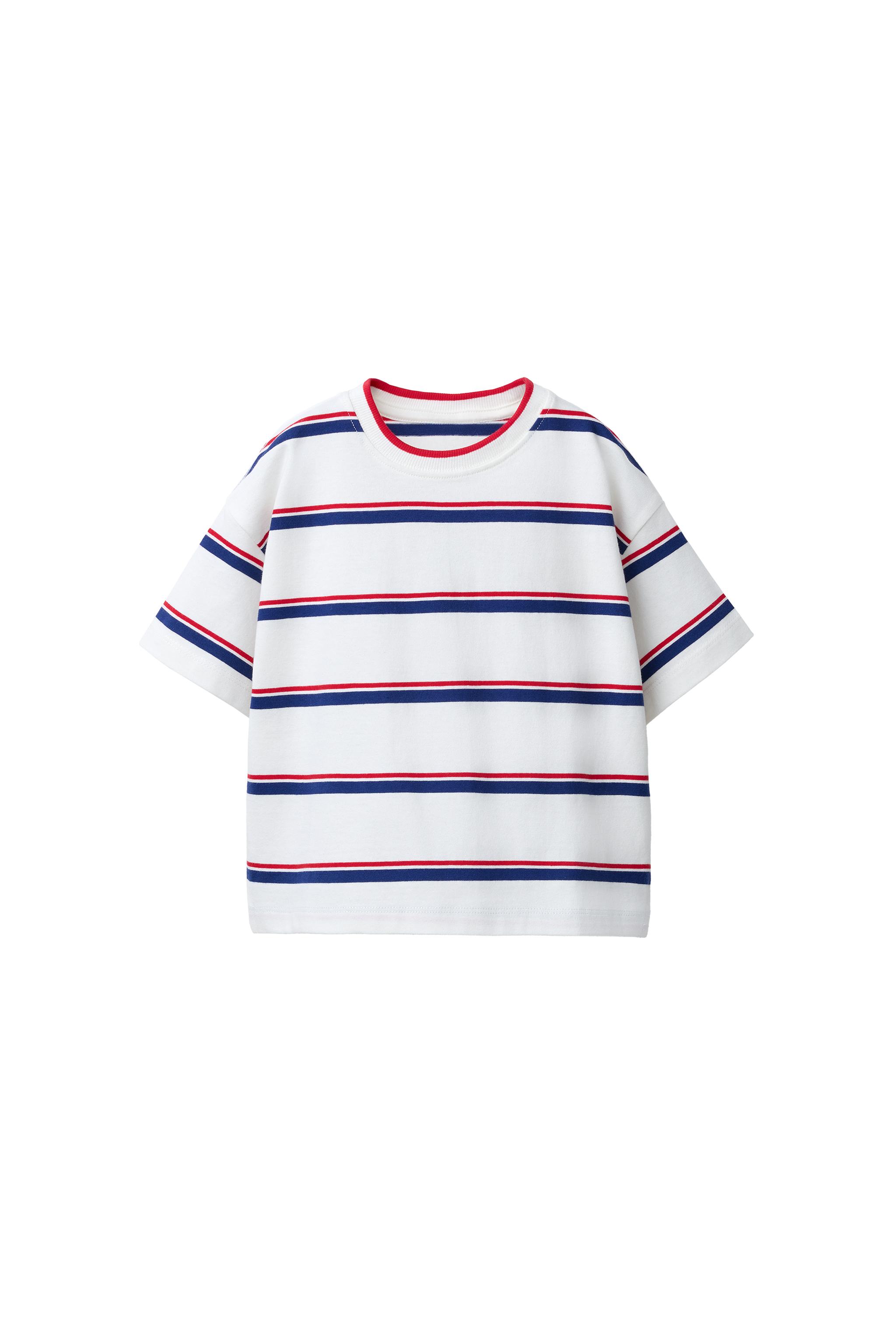 STRIPED T-SHIRT - Blue | ZARA Canada