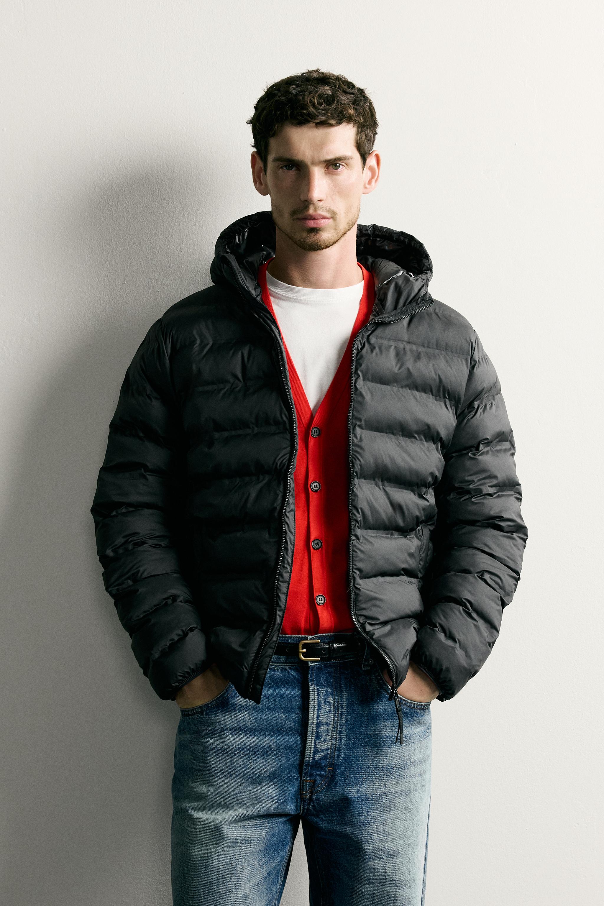 LIGHTWEIGHT WATER REPELLENT PUFFER JACKET — Black