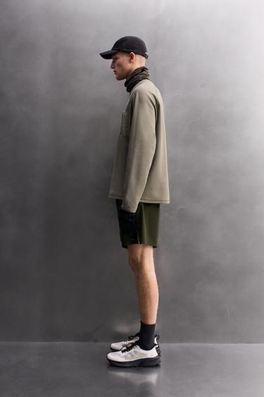 WAFFLE-TEXTURE T-SHIRT WITH POCKET - Mid-camel by Zara - Image 3