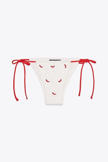 BRAGUITA BIKINI BORDADOS - Crudo de Zara