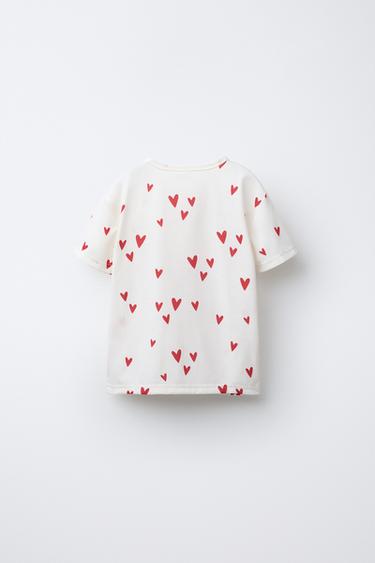 2-6 ANS/ PYJAMA T-SHIRT ET BERMUDA À CŒURS - Écru de Zara - Image 2