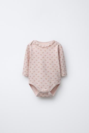 LOT DE CINQ BODYS IMPRIMÉ FLEURS - Rose poudré de Zara - Image 1