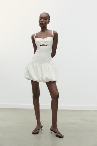 VESTIDO MINI GLOBO - Crudo de Zara - Imagen 0