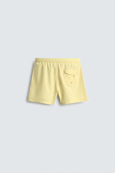 SOFT SHORT SWIMMING TRUNKS - Yellow by Zara - Image 6