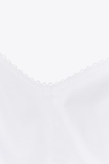 ROBE COURTE EN COTON - Blanc de Zara - Image 6