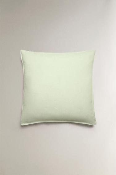 TAIE D’OREILLER LIN DÉLAVÉ (140 G/M²) - Vert clair de Zara - Image 2