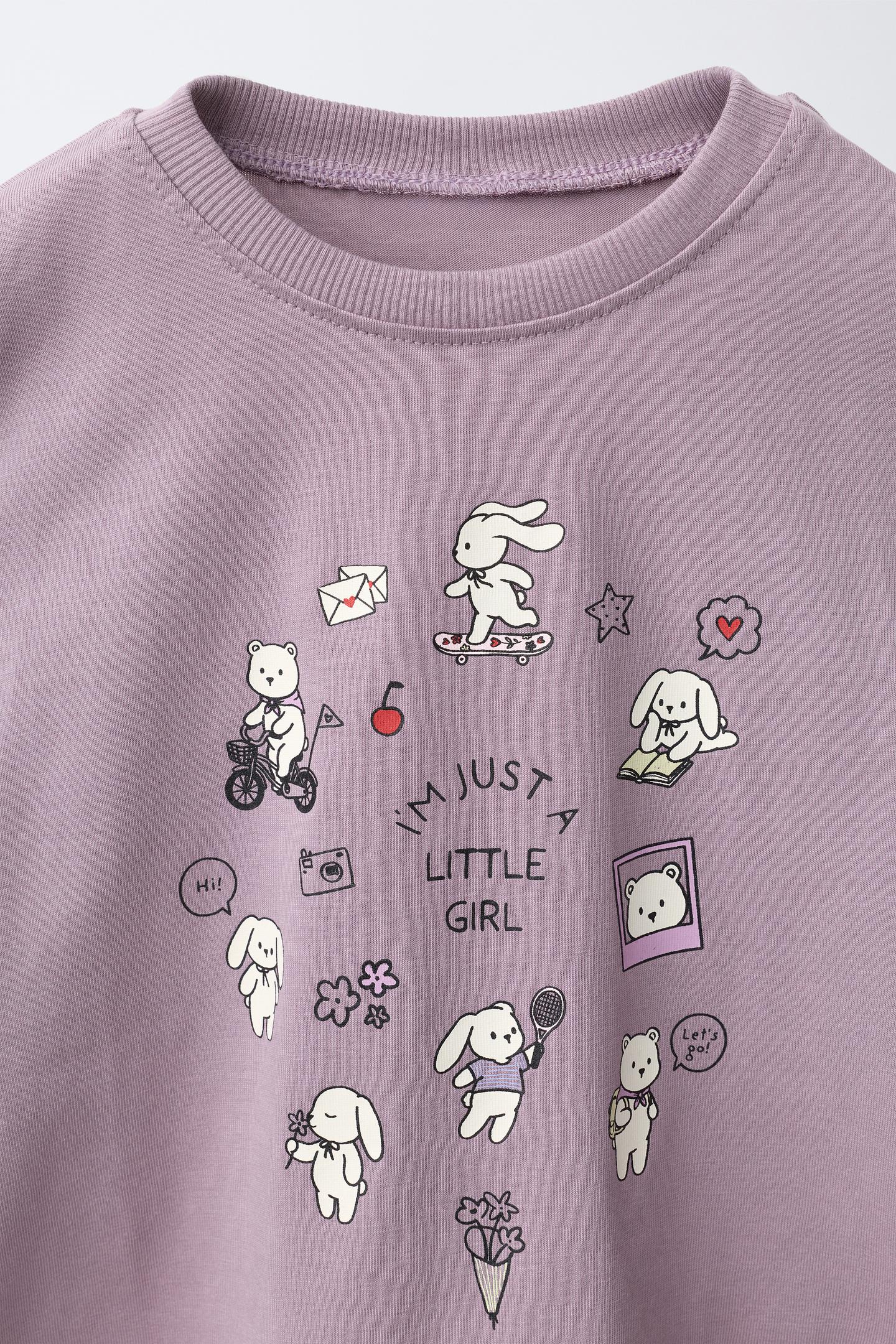 Детская футболка Zara Dog Print, цвет: Светлый сиреневый — фото 3