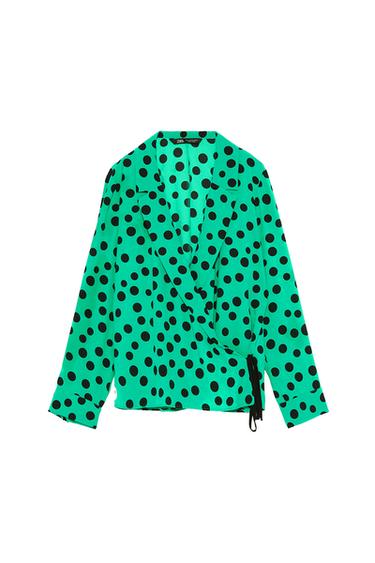 POLKA DOT BLOUSE WITH BOW DETAIL