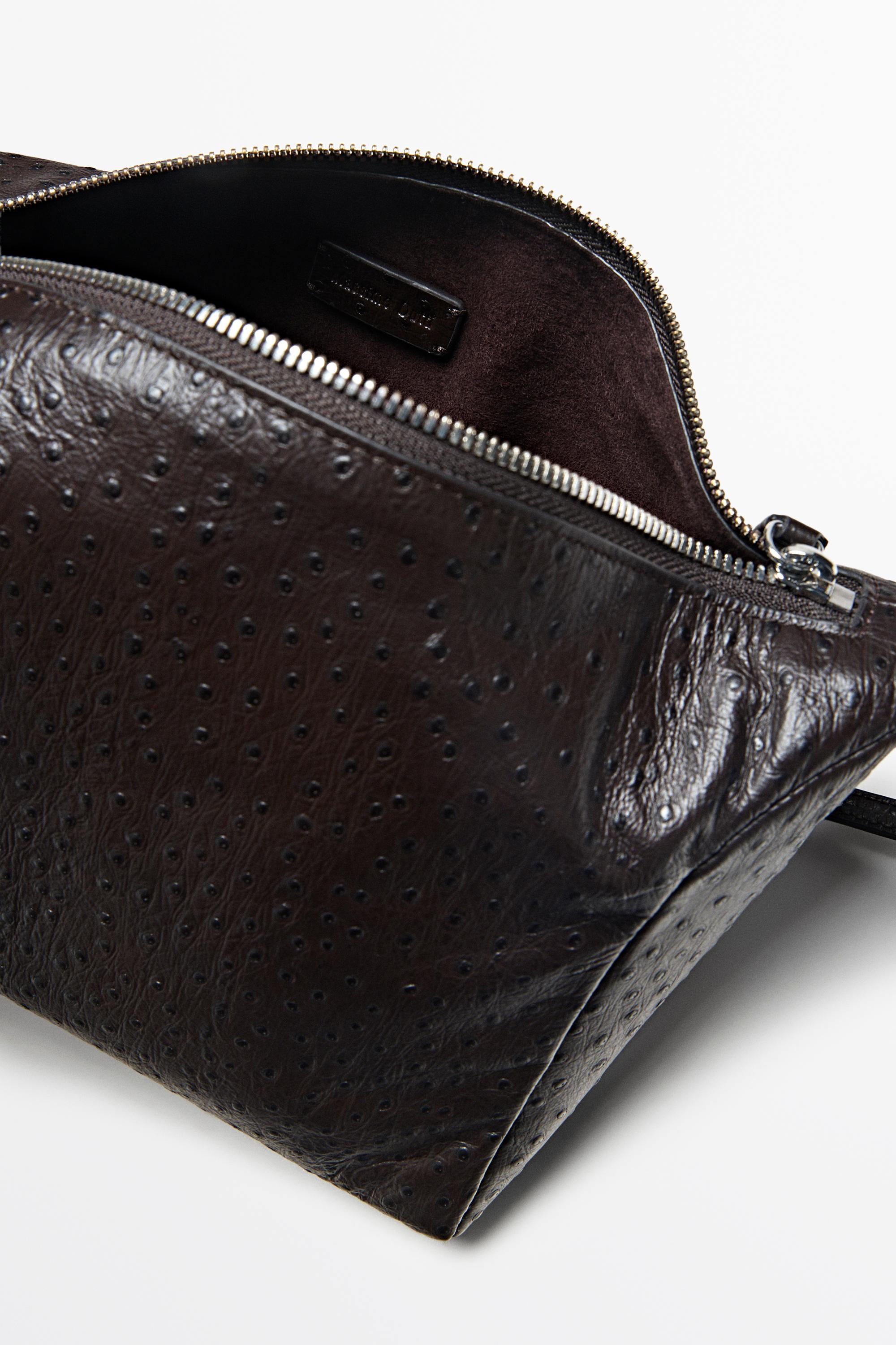 Textured nappa leather rectangular bag