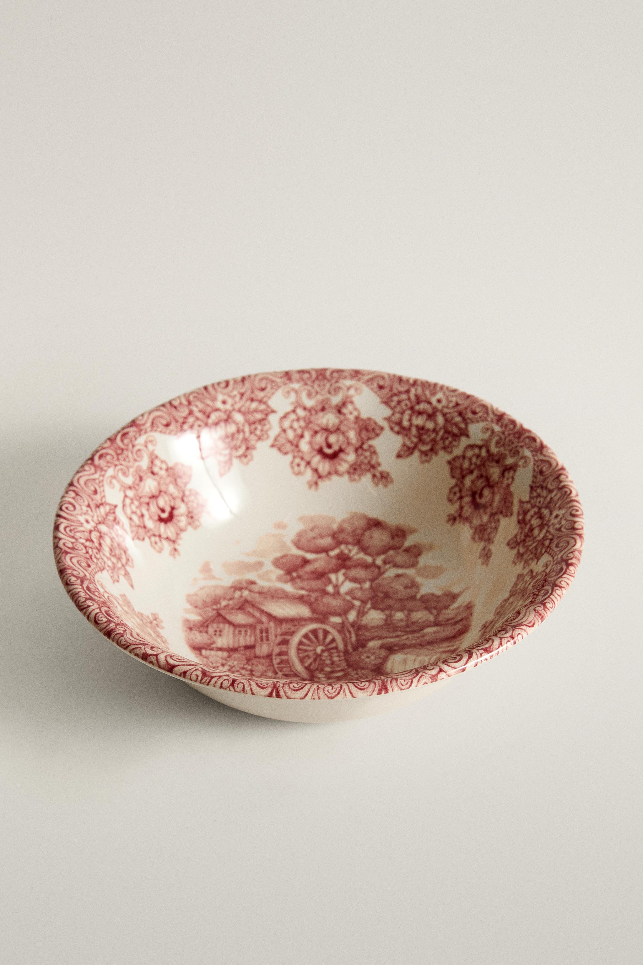 FLORAL LANDSCAPE EARTHENWARE BOWL