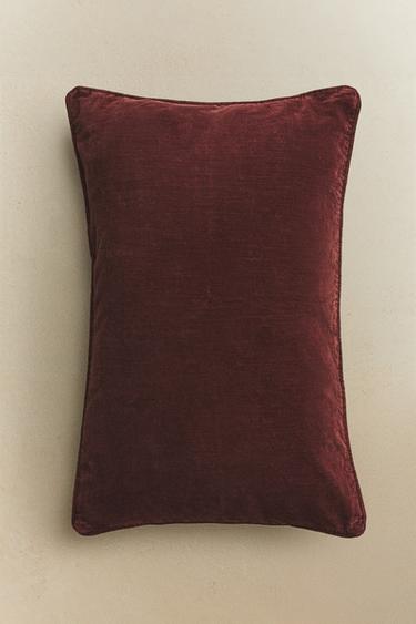 VELVET CUSHION COVER - Brick by Zara