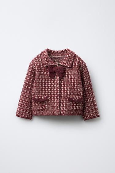КАРДИГАН С БАНТОМ — БОРДОВЫЙ от Zara