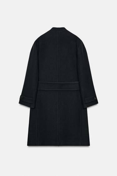 MANTEAU MÉLANGE DE LAINE ZW COLLECTION - Bleu marine foncé de Zara - Image 3