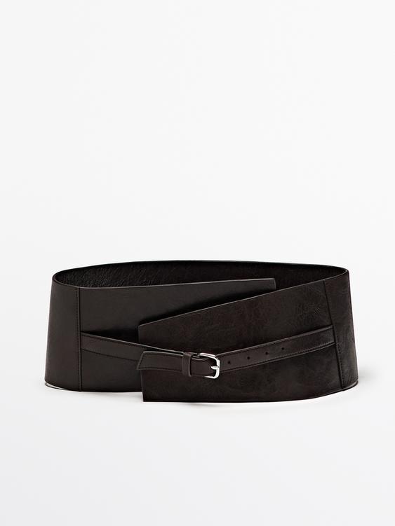 Nappa leather sash belt