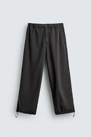 AARON LEVINE X ZARA RELAXED FIT COTTON TROUSERS - Black by Zara