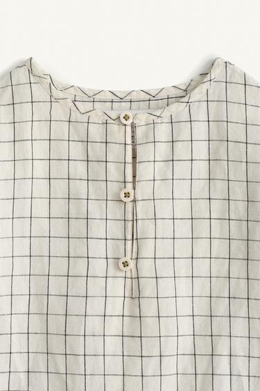 LIMITED EDITION CONTRAST EMBROIDERED CHECK SHIRT - Black / White by Zara - Image 5