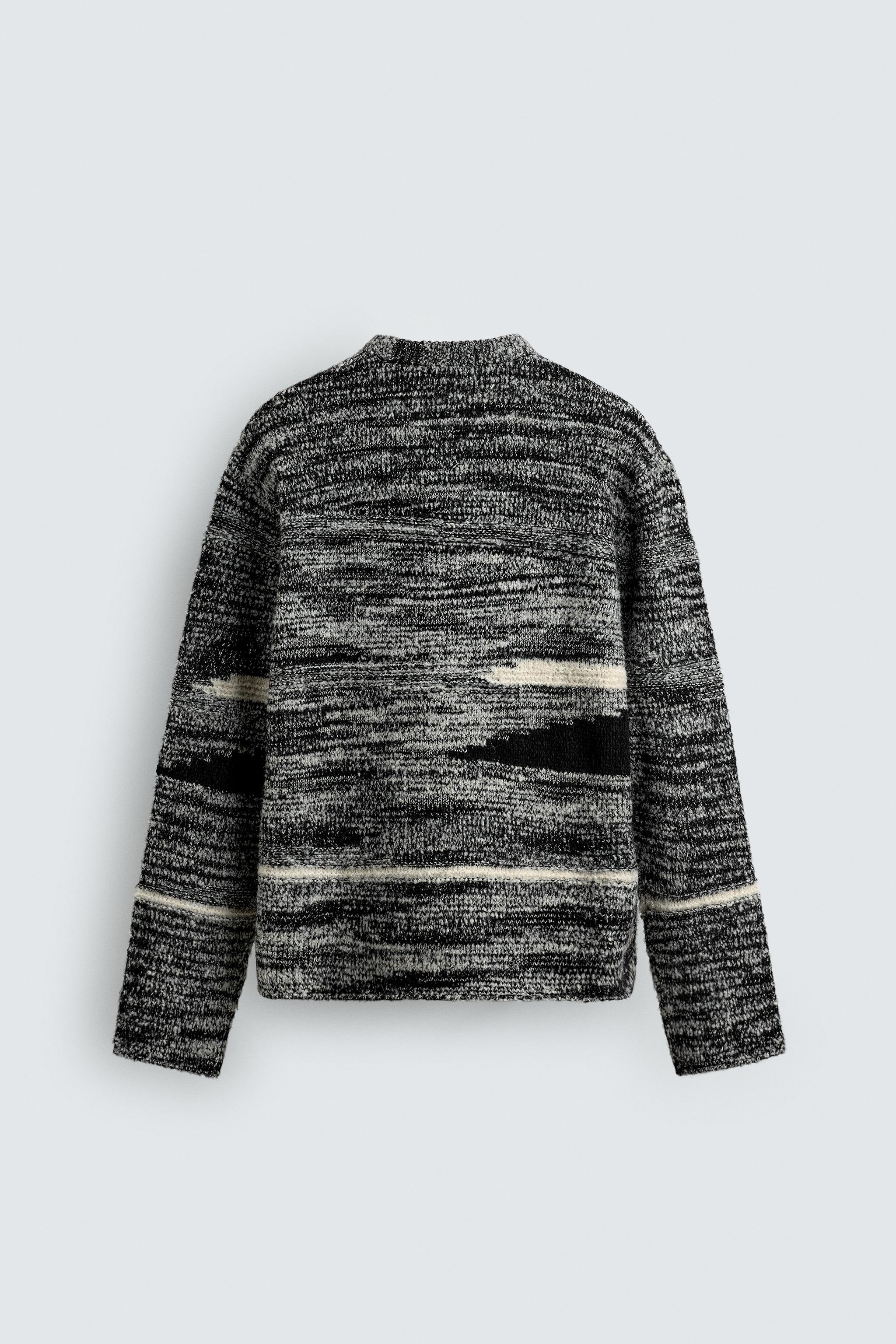 BOUCLÉ TEXTURED SWEATER - Black | ZARA United States