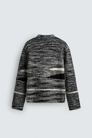 BOUCLÉ TEXTURED JUMPER - Black by Zara - Image 7