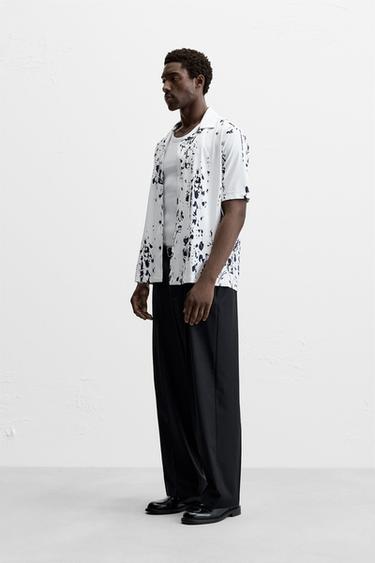 CHEMISE ÉLASTIQUE À IMPRIMÉ FEUILLES - Blanc de Zara - Image 3