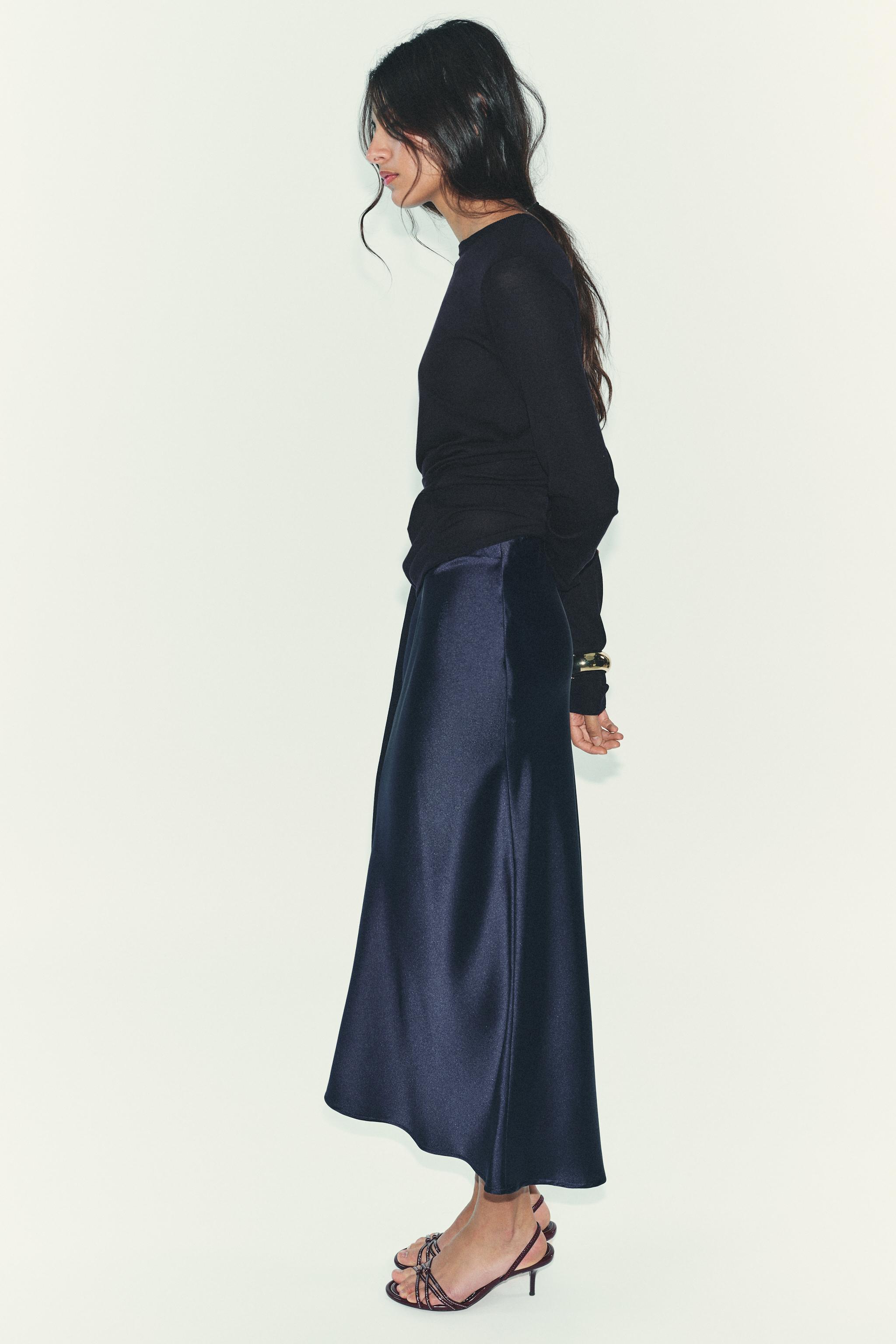 スカート Layered Frilled Satin Skirt ecru M Layered Frilled Satin Skirt ecru M