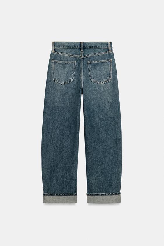 ZW COLLECTION MID-WAIST BAGGY FIT JEANS - Blue by Zara - Image 4