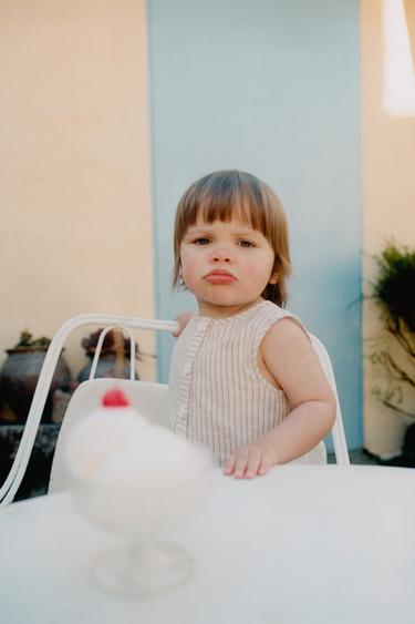 SALOPETTE LUNGA A RIGHE CON COTONE E LINO - Coccio di Zara