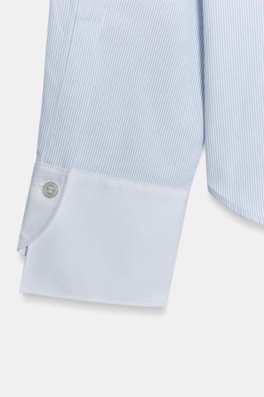 ZW COLLECTION SHIRT WITH CONTRAST FROG FASTENING - White / Navy by Zara - Image 7