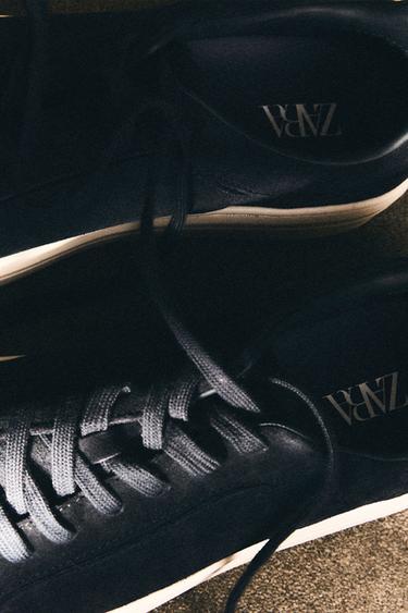 BASKET EN CUIR - Bleu de Zara