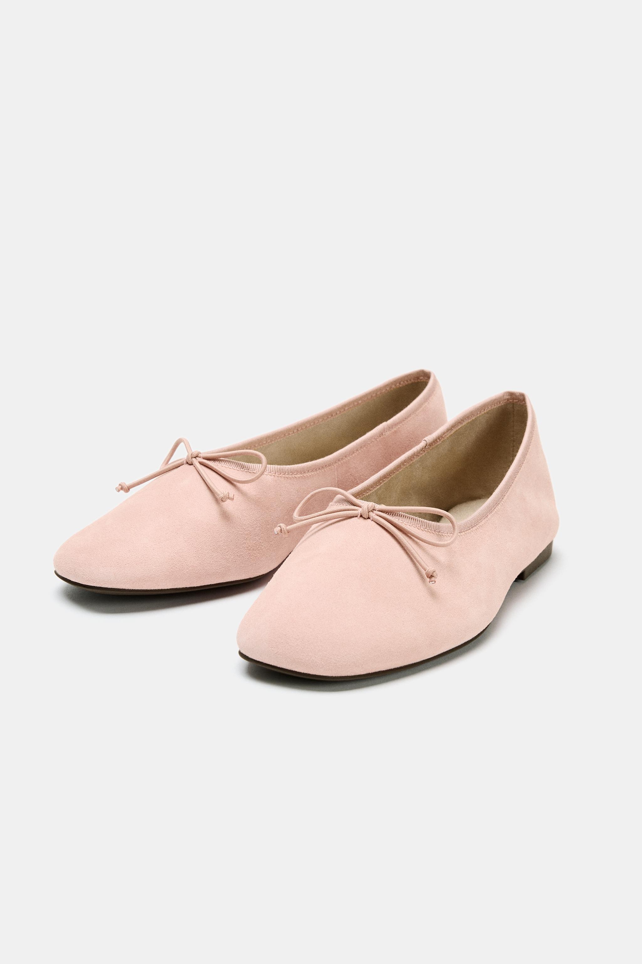 SUEDE BALLET FLATS WITH BOW