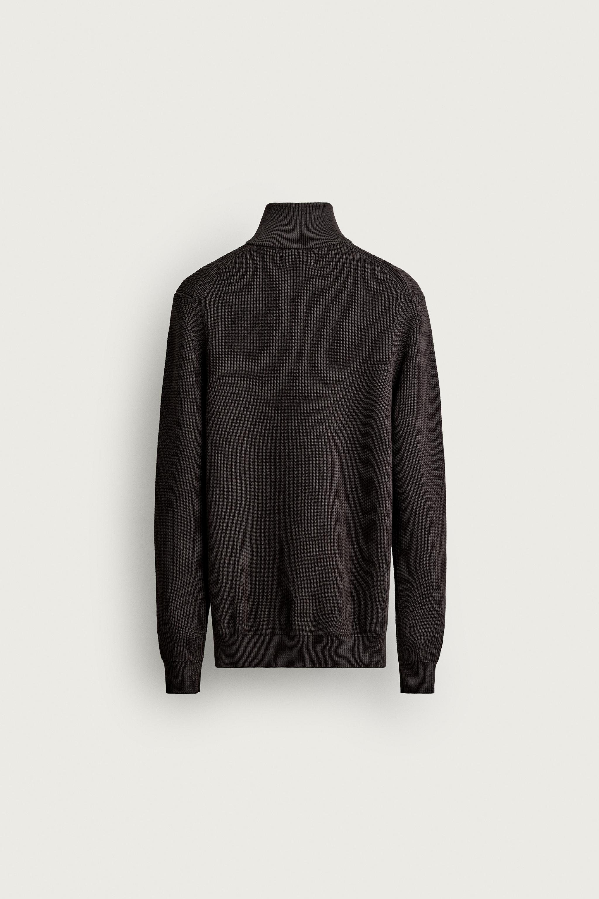 PURL KNIT QUARTER-ZIP JUMPER