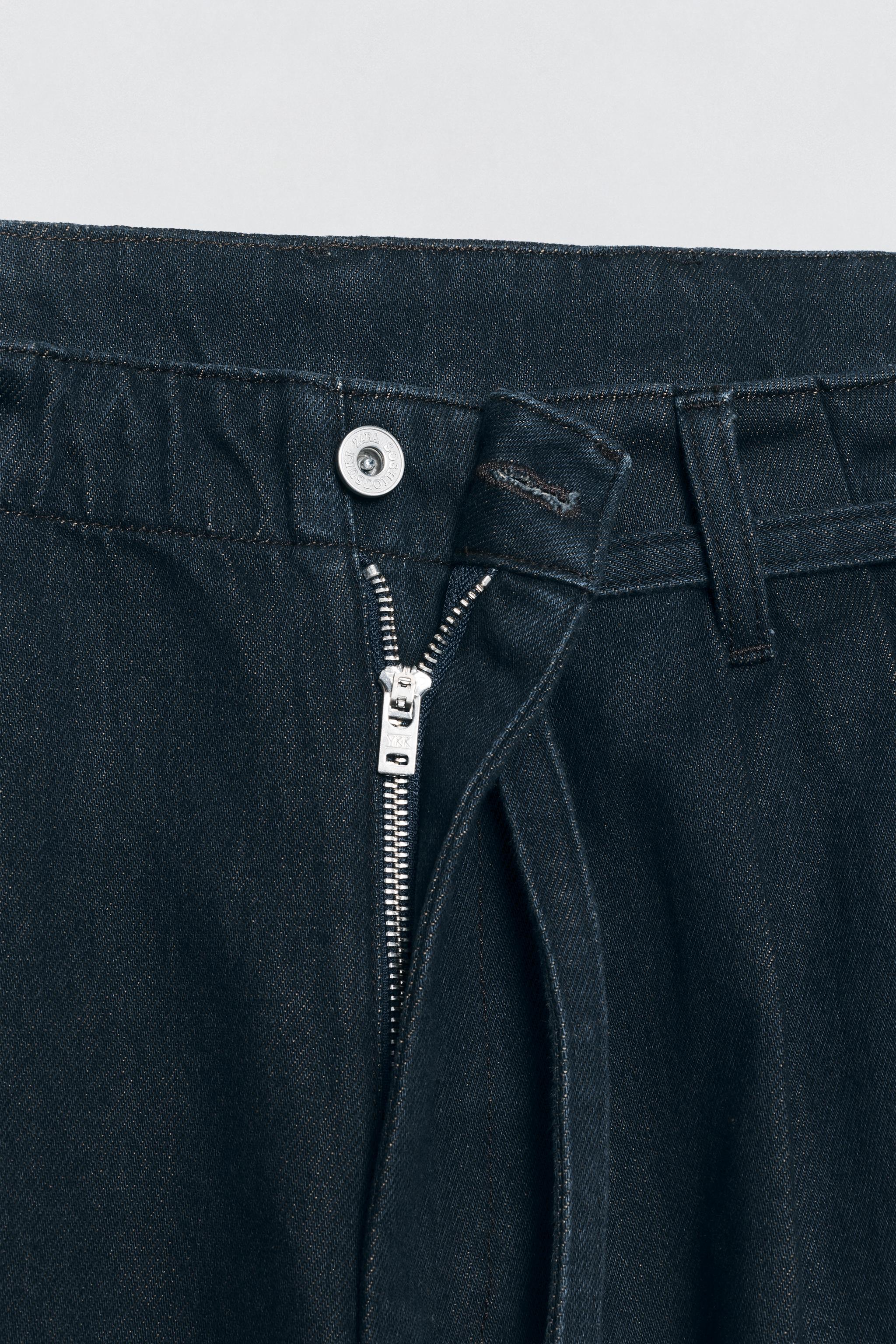 ワイドレッグプリーツデニムパンツ SOSHIOTSUKI x ZARA - インディゴ