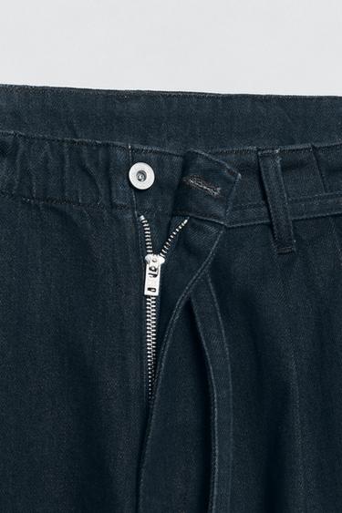 WIDE-LEG PLEATED JEANS SOSHIOTSUKI x ZARA - Indigo by Zara - Image 6