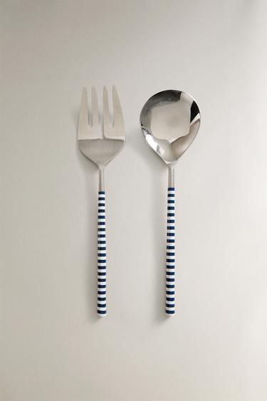 ENSEMBLE COUVERTS À SALADE (LOT DE 2) - Bleu / Blanc de Zara - Image 0